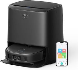 eufy Clean X9 Pro CleanerBot met MopMaster™ instelbare drukreiniging, tapijtdetectie en 2 dweilen die 12 mm kunnen worden opgetild, auto-reinigingsstation, 5500Pa-zuigkracht en AI-obstakelvermijding