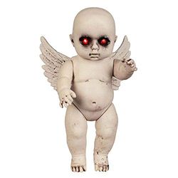 Boland 72266 Poupée d'ange diabolique en plastique Taille 30 cm, Beige/Rouge