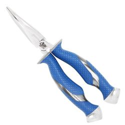 CUDA 8,5 inch gebogen naald neus tang | Duurzaam staal titanium gebonden visdraad, mono & fluorkoolstof Cutter met anti-slip Cuda Grips | voor gebruik in zout water en zoet water