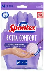 Spontex 12307017Extra Comfort premium huishoudhandschoenen met zachte textielvoering ideaal voor alle schoonmaakwerkzaamheden in het huishouden wasbaar op 30 C maat M (7-7 5) 1 paar m