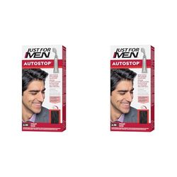 Just For Men Teinture Pour Cheveux Noir, Sans Mélange, Avec Peigne D'Application Ultra Facile Pour Camoufler Les Cheveux Blancs, Sans Ammoniaque Ni Peroxyde - A55, 1 Unité (Lot de 2)