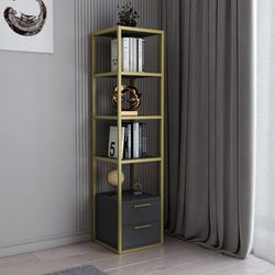 Hanah Home Bookshelf, doré Anthracite, Taille Unique