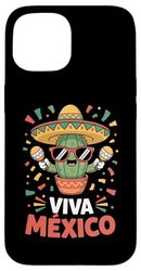 Viva Mexico Cactus Sombrero Maracas Fiesta Case for iPhone 15