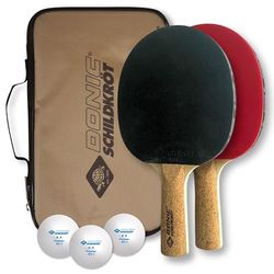 Donic-Schildkröt bordtennis-set Persson 500, 2 klubbor med behagligt korkhandtag, 3 bollar i mycket bra 2 x kvalitet, högkvalitativ väska, komplett utrustning, 788490