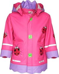 Playshoes Regenjas voor meisjes met geluksbeestje, roze (900 origineel)., 104 cm