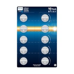 Philips Lithium 3 volt CR2450 batterijen - perfect voor medische apparaten, speelgoed en sleutelhangers, 10 stuks