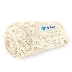 PetAmi Couverture Moelleuse et imperméable en Polaire Douce et Chaude pour Petits Chiens et Chats, crème, 61 x 81 cm