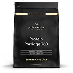 Porridge Protéiné 360 | Petit Déjeuner à Faible Teneur en Sucre | Vitamines Ajoutées | Faible IG, Avoine Complète | Riche en Fibres | THE PROTEIN WORKS | Banane Et Éclats De Chocolat | 2kg