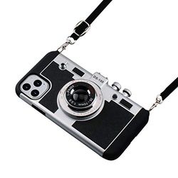 Awsaccy Emily in Paris Telefoonhoesje voor iPhone 14 Pro Max cameratas, vintage hoesje, schattig 3D, cool uniek ontwerp, siliconen hoesje met afneembare nekband, sleutelkoord voor meisjes en vrouwen,