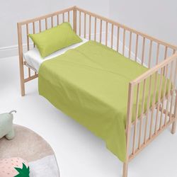 Basic Juego de Sábanas 2 stuks 120 x 180 cm (Maxicuna) groen