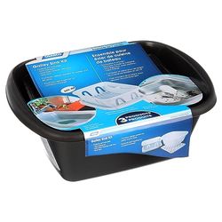 Camco 43518 Kit de lava-louças preto com drenador, bandeja e tapete para pia