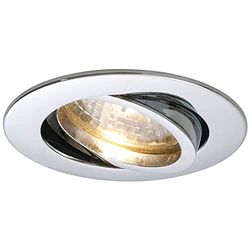 Molto Luce Plafoniera quadrupla 230 V piatta e orientabile, diametro 88 mm in alluminio cromato