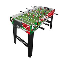 Sport1 Maxi Tricolor flerspelsfotboll 4 i 1. Ballong bordsskivor åtgärder 122x60x81,5 cm. Multipurpose hembiljard: 4 vs 4 fotboll, bordtennis, hockey, biljard. Komplett med tillbehör