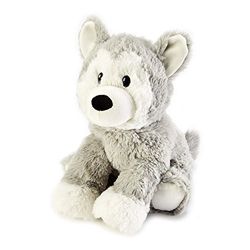 Warmies Peluche bouillotte entièrement chauffante parfumée à la Lavande française Husky 33 cm