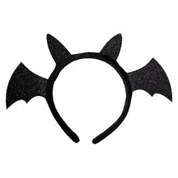 Ginger Ray Girls Black Sparkle Bat Headband for Halloween Costume Party