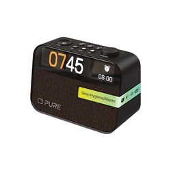 Pure Moment Bedside & Office Alarm Clock (DAB+/FM Digital Radio, Bluetooth, Sleep Sound White Noise Machine, Sleep Aid, Wake-Up Light, Night Light, Dimmable Display) Black