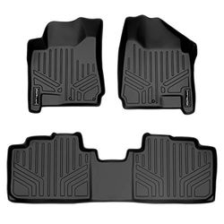 SMARTLINER Custom Fit Floor Mats 2 Row Liner Set Black for 2010-2016 Cadillac SRX - All Models