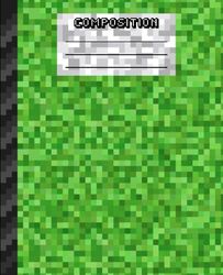 Composition Notebook: Green Pixel Gamer Pattern | Wide Ruled Lined Paper Journal | 110 Pages | 7.5" X 9.25" | Journal Book Paperback: Notebook for ... Students, Video Gamers, Boys, Girls, Adults