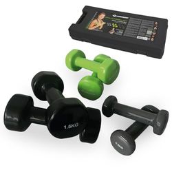 Schildkröt Conjunto de mangas (2 x 0,5 kg, 2 x 1 kg, 2 x 1,5 kg), cinzento/preto/verde, 960010
