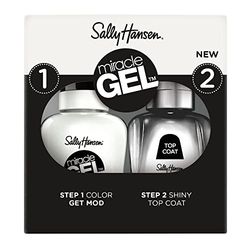Sally Hansen Miracle Gel Duo Pack, Get Mod and Top Coat, Gel-Like Nail Polish, NO UV Light Required, Chip-Resistant, Long Lasting - Up to 8 days, Easy to Use, Salon Quality Results, Vegan Formula