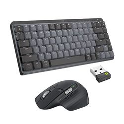 Logitech Kit MX Mechanical Mini TKL, tastiera wireless illuminata, Tactile Quiet e mouse wireless Bluetooth MX Master 3S Performance, macOS, Windows, Linux, iOS, Android, US Internazionale - Grigio