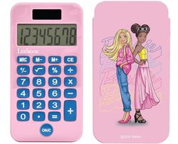 Lexibook, Mattel Barbie, Calculatrice de Poche Barbie avec Couvercle de Protection, Fonctions Classiques et évoluées, à Piles et Solaire, Rose, C45BB