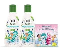 Guhl Kids Dino Förmånsset – 2 x Guhl Kids 2 i 1 schampo och duschgel, 250 ml 1 x Pixibok – speciellt utvecklad för barn – ingen getning – Cosmos Naturcertifierad
