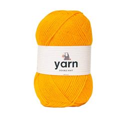Korbond Double-Knit Acrylic fio de malha dupla, 100 g, acrílico, amarelo (Inca), 1 bala, 100