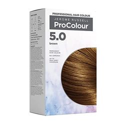 Jerome Russell ProColour Brown 5.0 Permanent Hair Colour – Ammonia Free Hair Dye for Full Grey Coverage, Shine & Colour Retention with Brazil Nut Oil