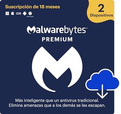 Malwarebytes | Windows/Mac/iOS/Android/Chrome | Premium | 2 Dispositivo | 18 Meses | Código de activación enviado por email