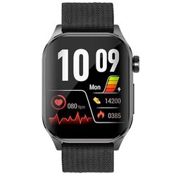 Knauermann PRO 3 (2024) nero – Orologio sanitario smartwatch con funzione telefonica – OSRAM Sensori – ECG + funzione HRV – BT Bluetooth – apnea notturna – pressione sanguigna – cinturino in tessuto