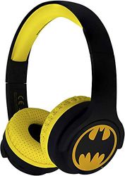 OTL Technologies Junior Batman Bluetooth kinderkoptelefoon (gevoerde beugel, volumebegrenzing tot 85 dB, bundig comic design, voor jongens en meisjes), geel/zwart