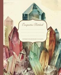 Vintage Composition Notebook: College Ruled Vintage Crystals Aesthetic Notebook Journal