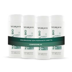 Vitalcare | Natural Bio - Shampoo Capelli Fortificante, con Estratti di Avena e Camomilla, Shampoo per Tutti i Tipi di Capelli, 4 x 250 ml