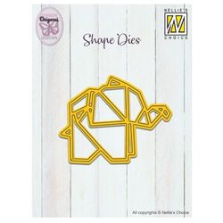 Nellie's Choice Cutting Origami-Elephant Shape Die-7,3 x 5,7 cm-Card Making Supplies-Metal Dies for Scrapbooking, DIY and Paper Crafts, Yellow