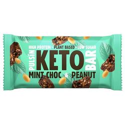 Pulsin - Plant Based Keto Protein Bars - Low Carb - 50g x18-12.7g Protein, 16.0g Fat, 8.5g Carbs - Gluten, Palm Oil and Dairy Free Snack Bar - Mint Choc
