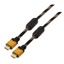 AISENS Cable HDMI Alta VELOCIDAD/HEC Con FERRITA. A/M-A/M. ORO. 1.0M.