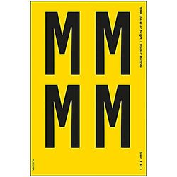 V Safety One Letter Sheet - M - 36mm Character Height - 300x200mm - Yellow Adhesive Vinyl