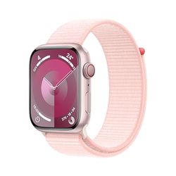 Apple Watch Series 9 [GPS + Cellular] Smartwatch con Caja de Aluminio en Rosa de 45 mm y Correa Loop Deportiva Rosa Claro. Monitor de entreno, App Oxígeno en Sangre, Neutro en Carbono