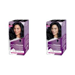 Schwarzkopf - Perfect Mousse - Coloration Cheveux - Mousse Permanente sans Ammoniaque - Masque Soin 96% d'ingrédients d'origine naturelle - Noir Glacé 210 (Lot de 2)