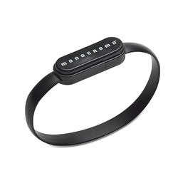 USB Rechargeable Wristband - Plain Black