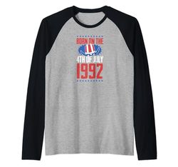 Nato il 4 luglio 1992 Anno di nascita USA Festa di compleanno Maglia con Maniche Raglan