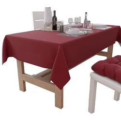 PETTI Artigiani Italiani - Nappe de Table, Nappe de Cuisine, en Coton, Motif uni, Bordeaux, 18 Places (140 x 360 cm), 100% fabriqué en Italie.