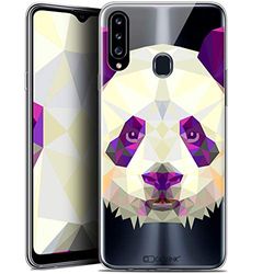 Caseink fodral för Samsung Galaxy A20s (6.5) [HD gel tryckt i Frankrike polygon djurserie - mjuk - ultratunn] panda