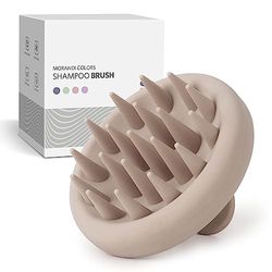 ZMCLG Siliconen massageborstel voor de hoofdhuid, shampooborstel voor peeling en hoofdmassage, hoofdhuid massageborstel, nat en droog, stimuleert de haargroei, vermindert roos, geel