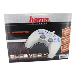 Hama Gamepad USB V2.0 Slide avec Lot de 12 Boutons programmables et Deux analogique Blanc