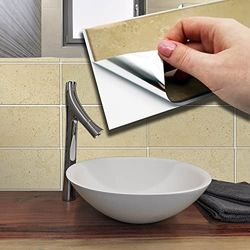 WALPLUS Lot de 12 autocollants muraux pour carrelage de cuisine et salle de bain Beige 28,5 x 14 cm