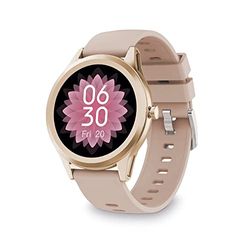 KSIX Montre Intelligente Globe Multisport Smartwatch Tactile 1.28" Bluetooth Notifications Localisateur Bracelet d'activité avec Podomètre, Cardiomètre et oxygène sanguin. Application Propre Rose