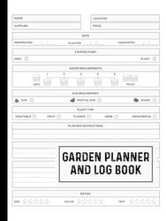 garden planner log book: for Recording Important Plant Details of Vegetable, Fruit, Flower, Herb & Ornamental ... Observe Plant Conditions and Growing Notes