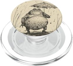 Rana con paraguas, japón vintage PopSockets PopGrip para MagSafe
